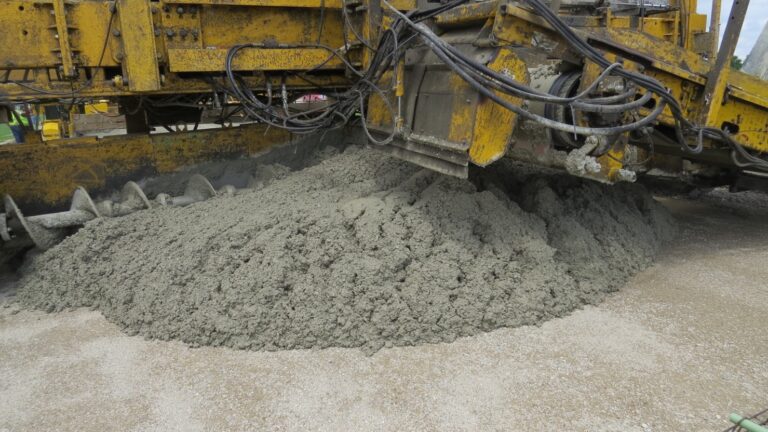 PLC concrete pavement being poured in Iowa